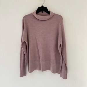 Eileen Fisher 100% Extra Fine Merino Wool Mock Neck Sweater Small Turtleneck